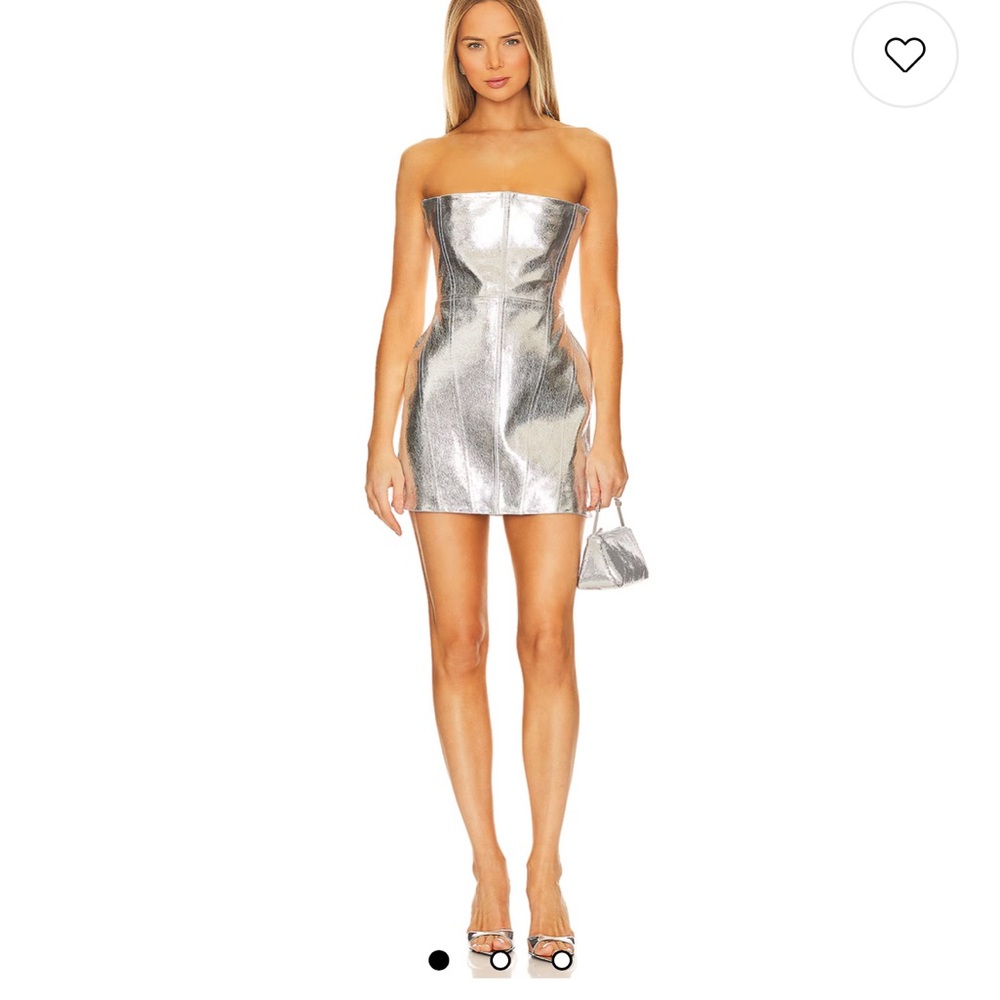 Retrofete Casmir Silver Leather Dress
